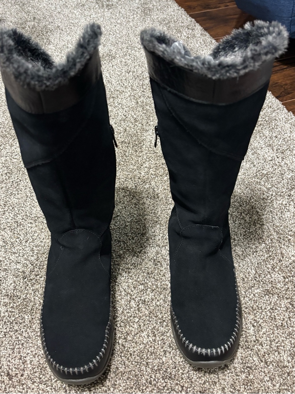 The North Face Women's Janey Primaloft Black Suede Waterproof Snow Boots